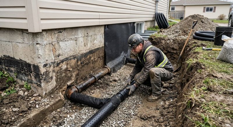 Basement Drainage Installation in Mobile, AL